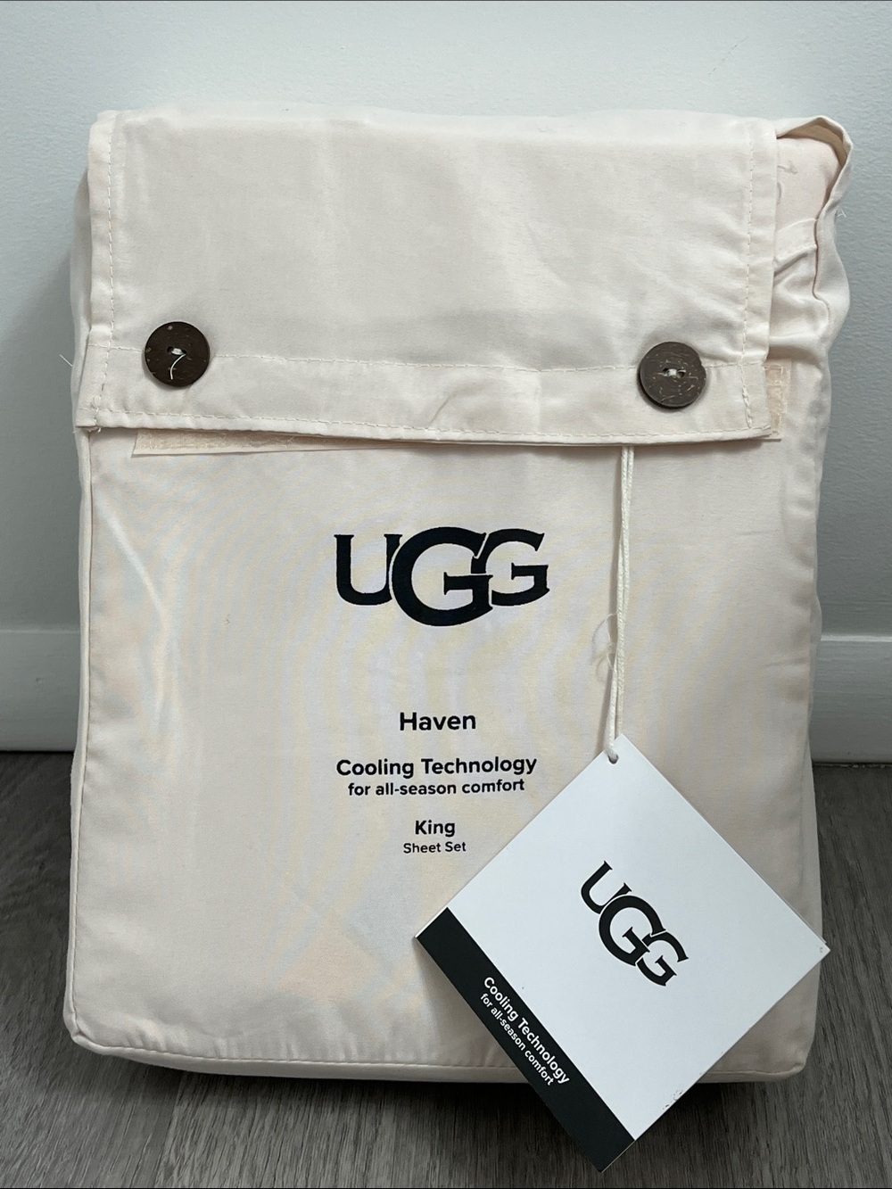 UGG Haven king size cooling technology for all seasons comfort sheet set shell
